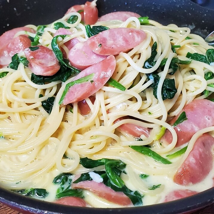 あっさりカルボナーラ風パスタ